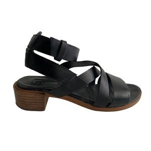 Topshop Black Leather Ankle Strapped Sandal Size EU 37/US 6.5